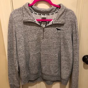 PINK pullover half zip size large